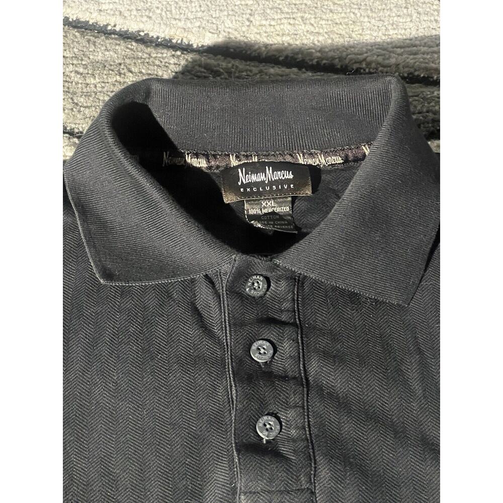 Neiman Marcus Exclusive Black 100% Mercerized Cotton Polo Shirt Sz XXL